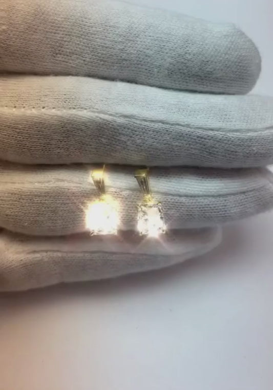 Orecchini Pendenti con Diamanti 5 Carati Taglio Radiante Oro Bianco 14K