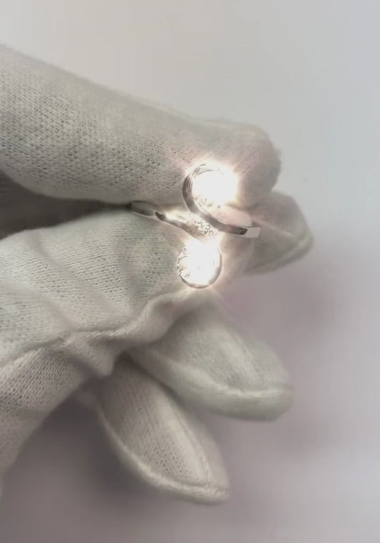 Gioielli Art Nouveau Nuovo anello di diamanti Toi et Moi a due pietre