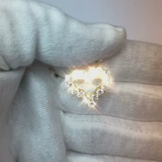 Collana pendente con diamante tondo da 1,60 carati in oro bianco 14 carati