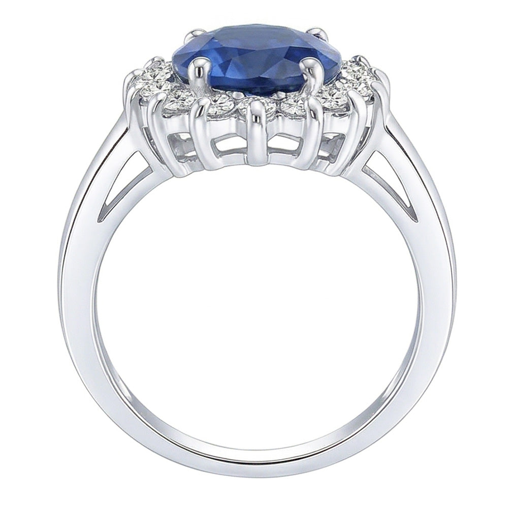 vero round diamante 3.50carati anello vista dall'alto
