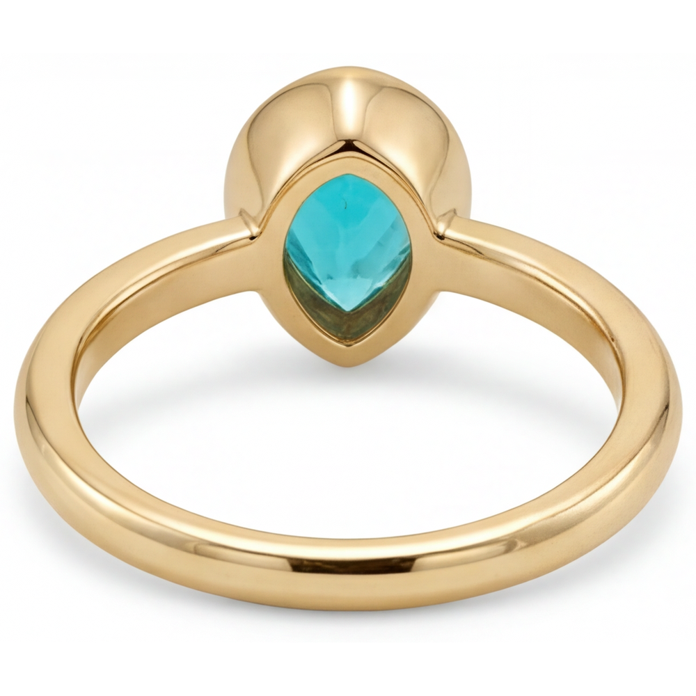 Elegante Tormalina Paraiba Anello con Gemma 1,25 carati – vista posteriore