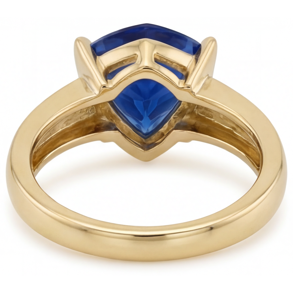 Senza tempo Zaffiro Blu Anello con Gemma 3 carati – vista profilo