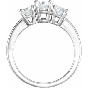 0,50 carati con tre pietre genuini anello di diamanti in oro bianco 14K - harrychadent.it