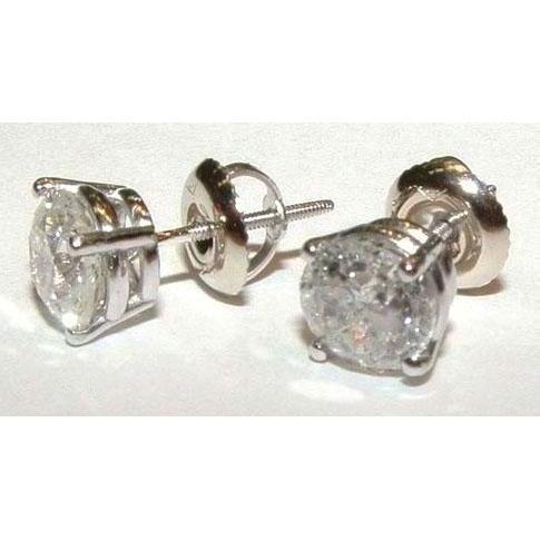 1,5 carati Orecchini a bottone con diamanti Orecchini in vero oro bianco 14K - harrychadent.it