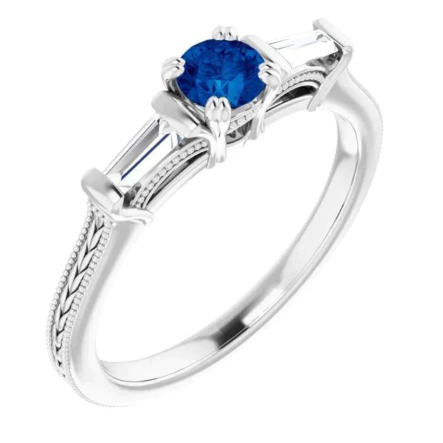 2 Carati Zaffiro Anello