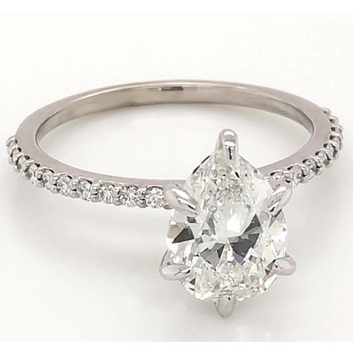 2 carati diamante anello donna oro bianco 14k solitario con accento - harrychadent.it