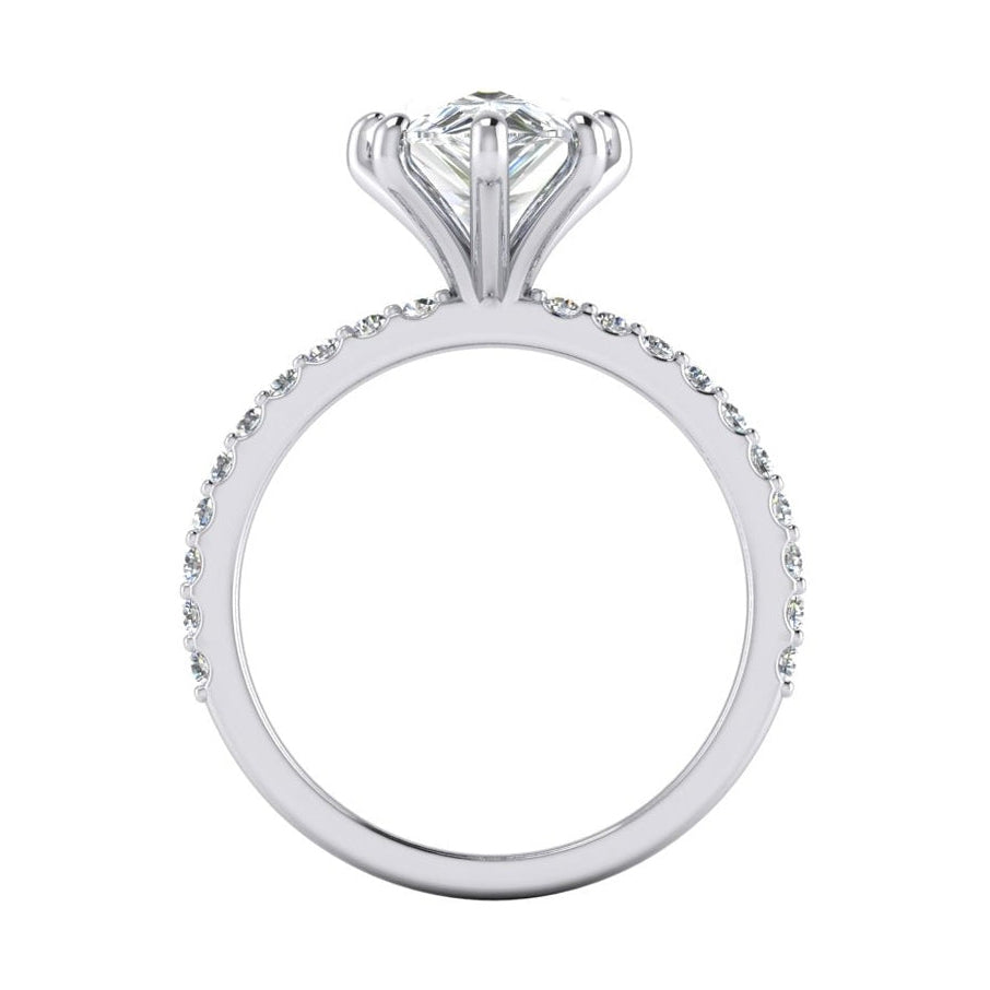 2 carati diamante anello donna oro bianco 14k solitario con accento - harrychadent.it