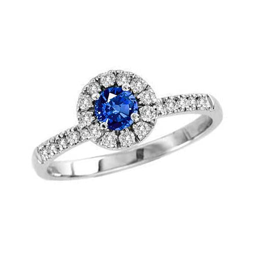 2,10 Carati Sri Lanka Anello Zaffiro E Diamanti Oro bianco 14K - harrychadent.it