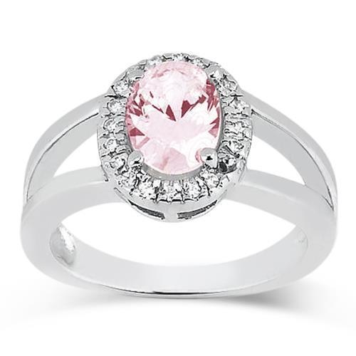 2.16 Ct. Fede nuziale ovale con zaffiro centrale rosa con pietre preziose - harrychadent.it