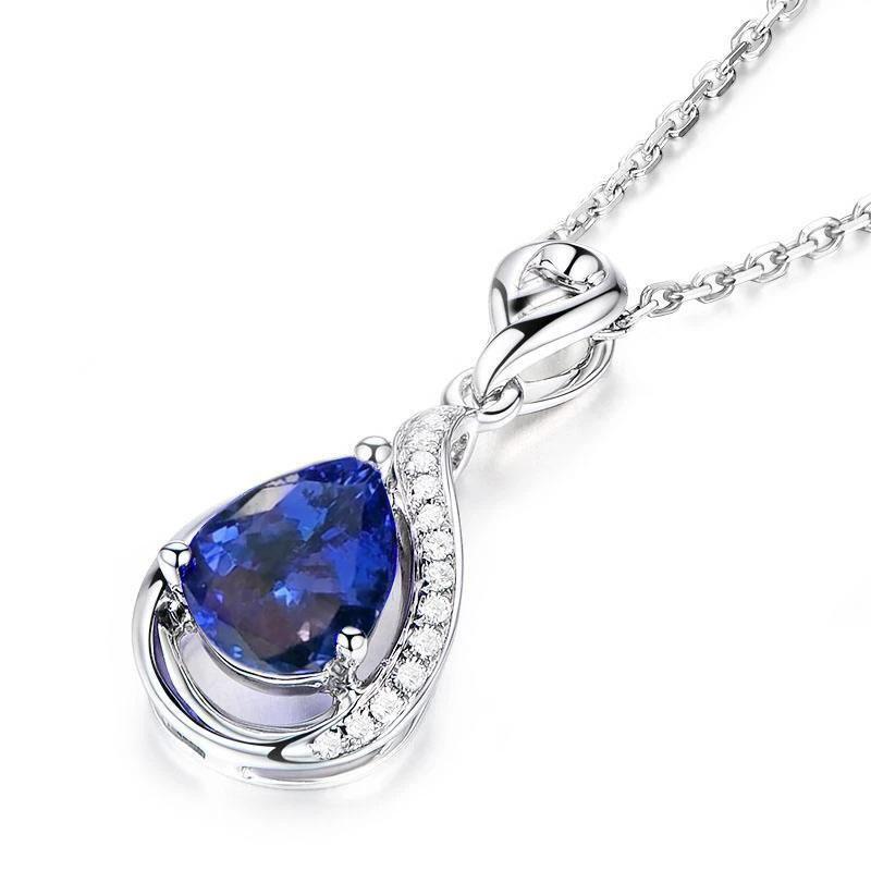 2.80 ct. Collana Pendente Tanzanite Con Diamanti Con Catena Bianca - harrychadent.it