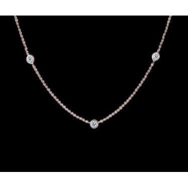 4 Carati Yard Diamanti Collana Pendente In Oro Rosa Yards Of Diamantes - harrychadent.it