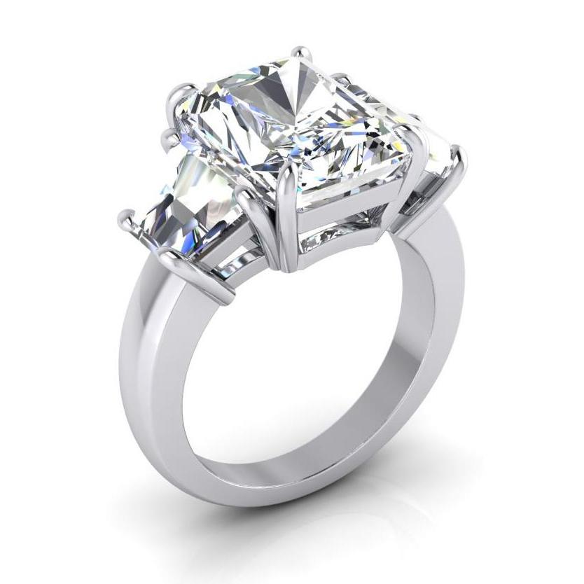 7 carati diamante radiante 3 pietra anello di fidanzamento oro bianco - harrychadent.it