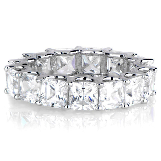 7.50 carati di diamanti taglio cuscino matrimonio gruppo musicale di eternità oro bianco - harrychadent.it