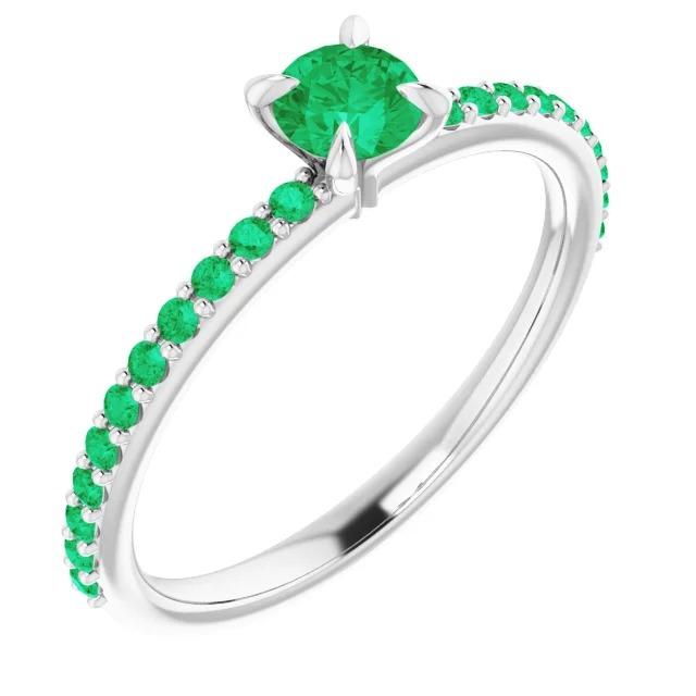 Anello 0.95 carati artiglio incastonato polo verde colombiano smeraldo nuovo - harrychadent.it
