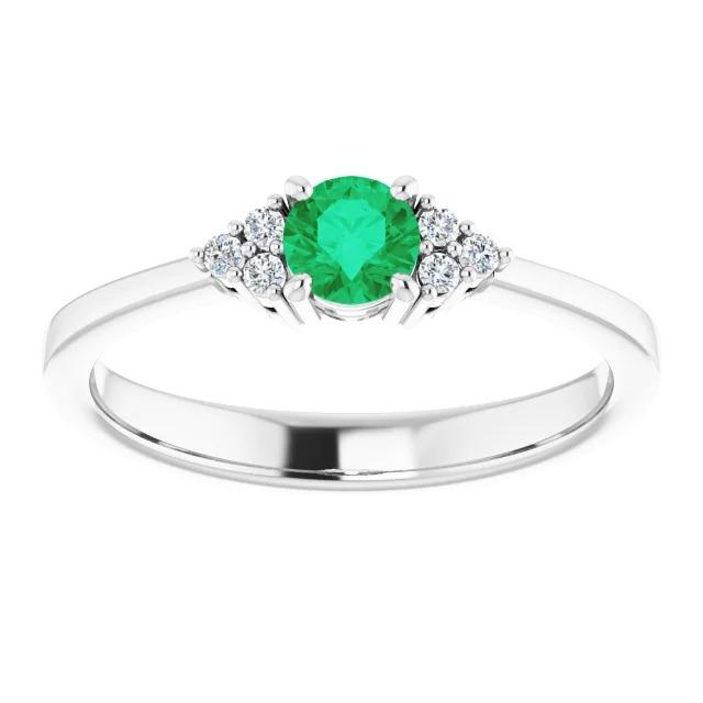 Anello 1 carato colombiano verde smeraldo diamante accentato gioielli da donna - harrychadent.it