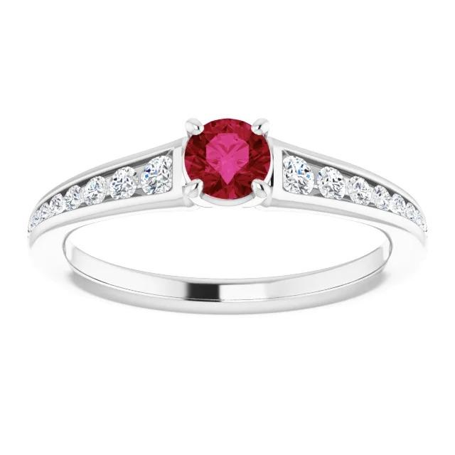 Anello 1.10 carati Burma Ruby Diamond accentato oro bianco 14k gioielli - harrychadent.it