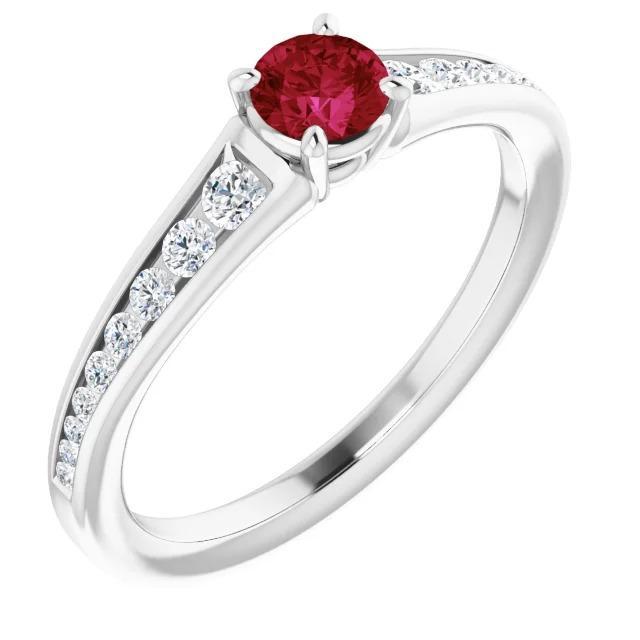 Anello 1.10 carati Burma Ruby Diamond accentato oro bianco 14k gioielli - harrychadent.it