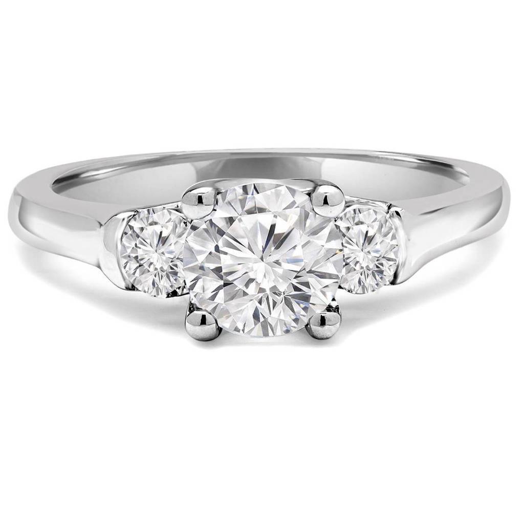Anello Anniversario 3 Pietre Diamante Tondo 1,50 Carati Oro bianco 14K Nuova - harrychadent.it