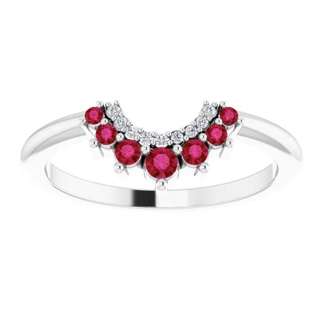Anello Anniversario Rubino Rosso e Diamante 3.30 Carati Oro Bianco 14K - harrychadent.it