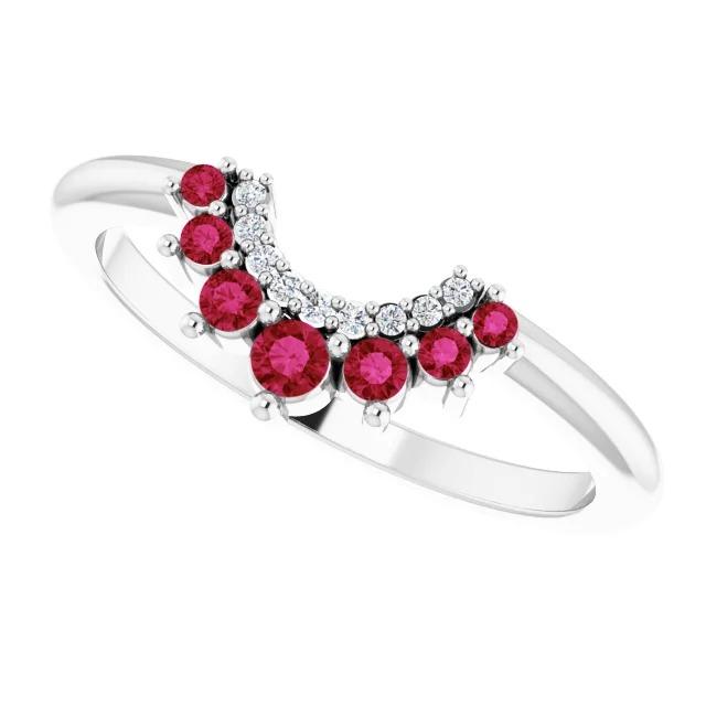 Anello Anniversario Rubino Rosso e Diamante 3.30 Carati Oro Bianco 14K - harrychadent.it