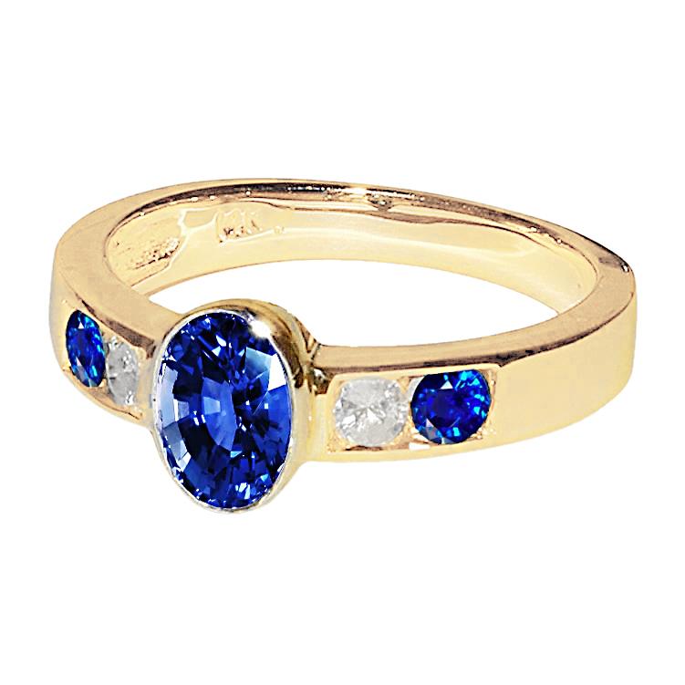 3.61 carati. Anello In Oro Giallo Grande Centro Ovale Con Pietre Preziose - harrychadent.it