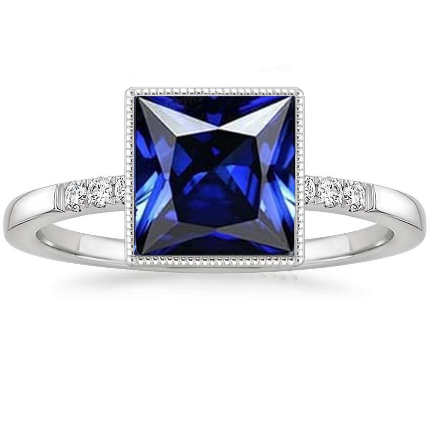 Anello Di Diamanti Con Accenti Stile Vintage Zaffiro Blu 5.25 Carati - harrychadent.it