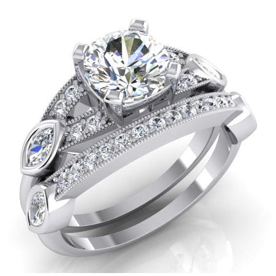 Anello Diamanti a Taglio Antico Gambo Diviso 1.60 ct Gioielli da donna