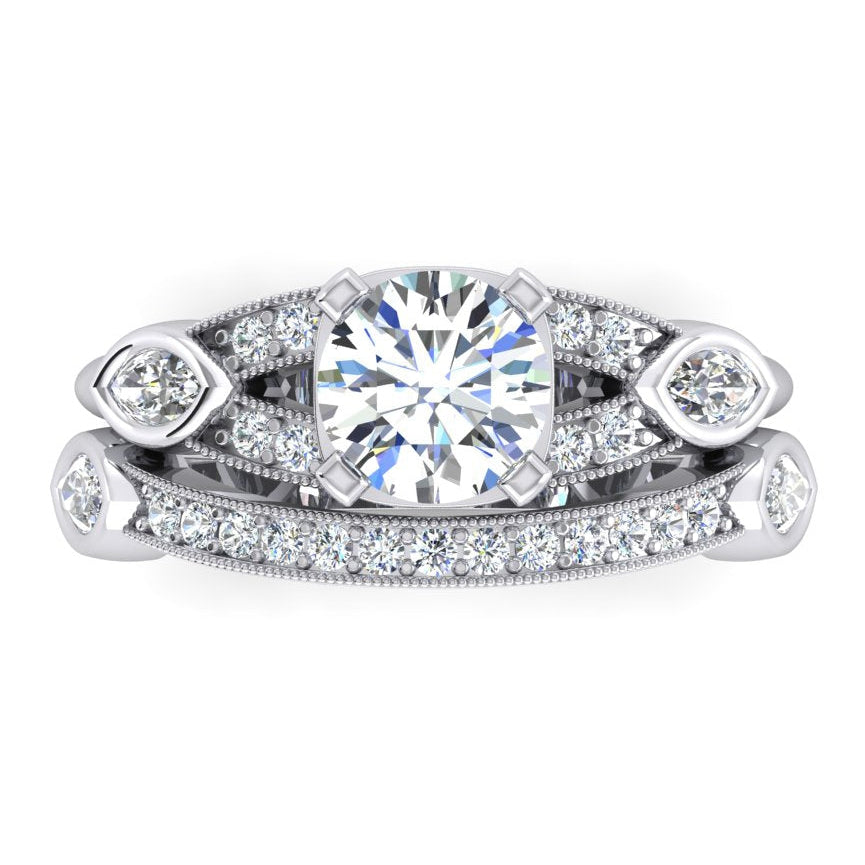 Anello Diamanti a Taglio Antico Gambo Diviso 1.60 ct Gioielli da donna