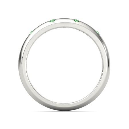 Anello Gypsy Diamante Verde Smeraldo 1.10 Carati Oro Bianco 14K