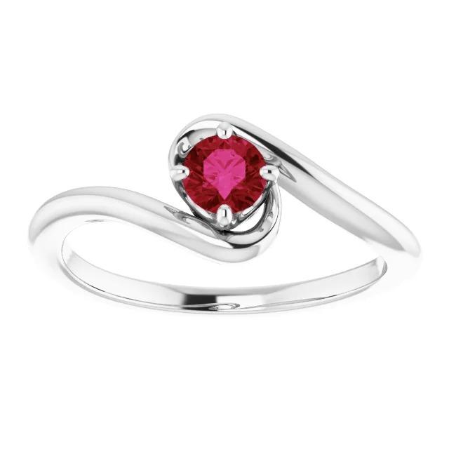 Anello Pietra Rubino Solitario Oro Bianco 1 Carato 14K - harrychadent.it