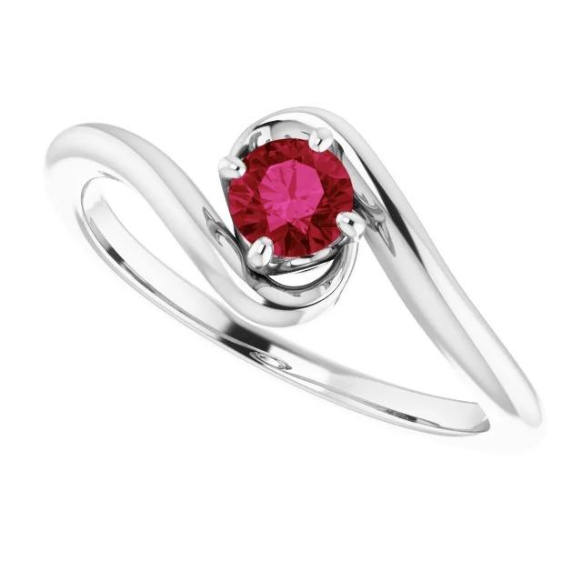 Anello Pietra Rubino Solitario Oro Bianco 1 Carato 14K - harrychadent.it