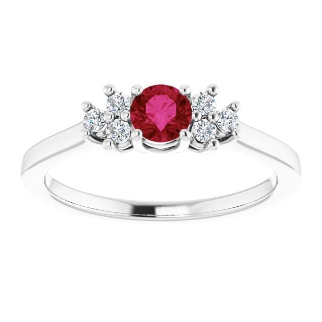 Anello Rosso Rubino Rotondo Pietra E Diamanti 1.50 Carati - harrychadent.it