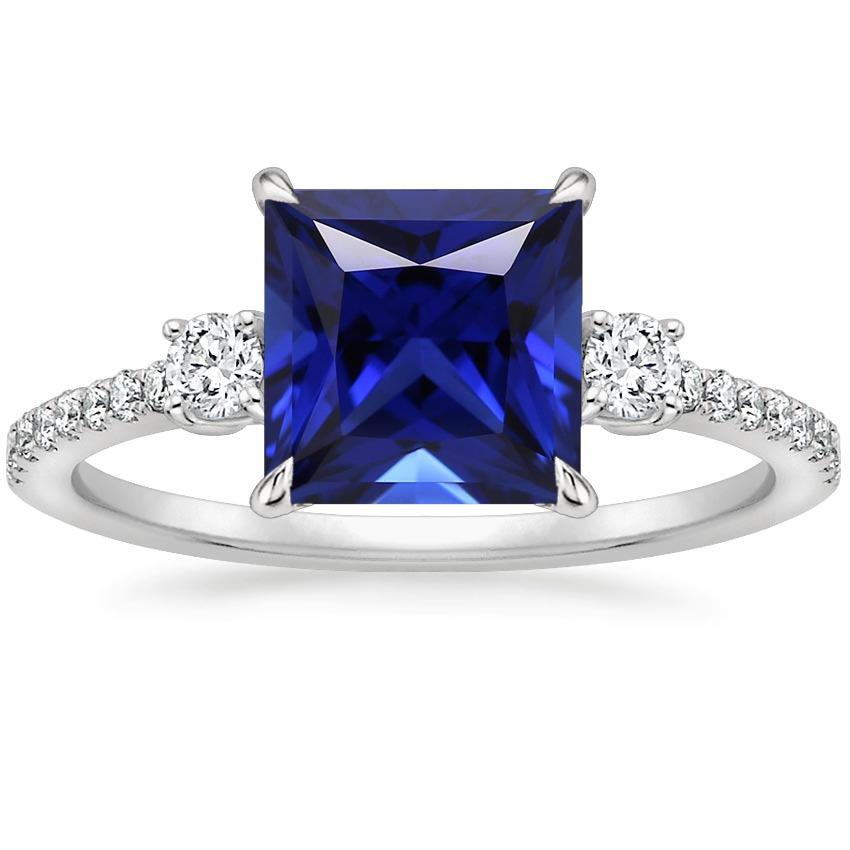 Anello Solitario Accenti Zaffiro Sri Lanka e Diamante 5.5 Carati - harrychadent.it