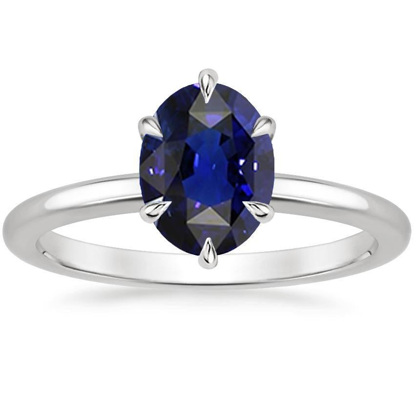 Anello Solitario Anniversario Taglio Ovale Zaffiro Sri Lanka 2.50 Carati - harrychadent.it
