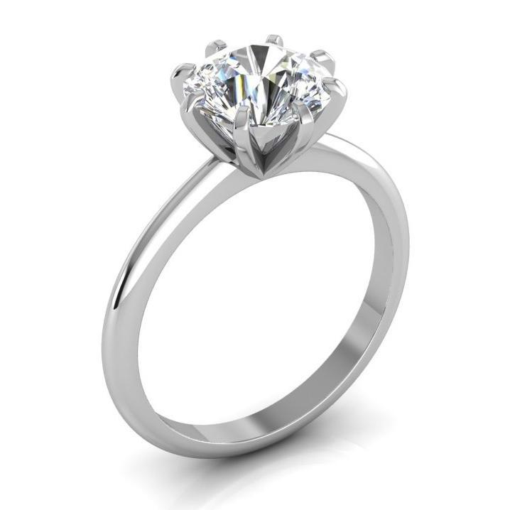 Anello Solitario Diamante Vecchio Miniera Taglio 2 Carati Classico Oro Bianco 14K - harrychadent.it