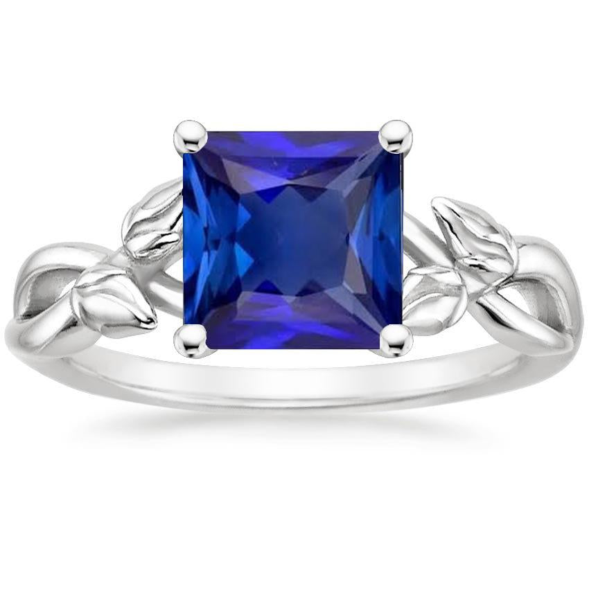 Anello Solitario Donna 5 Carati Principessa Blu Zaffiro Pietra Oro Bianco - harrychadent.it