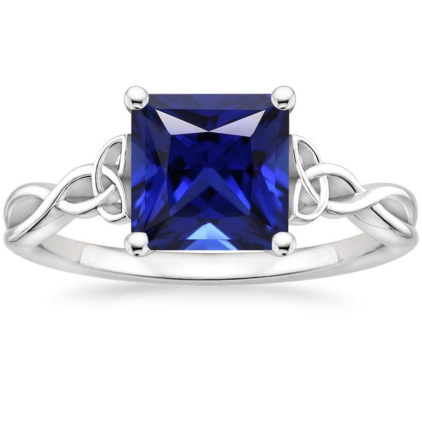 Anello Solitario Donna Blue Sapphire 5 Carat Princess Cut - harrychadent.it