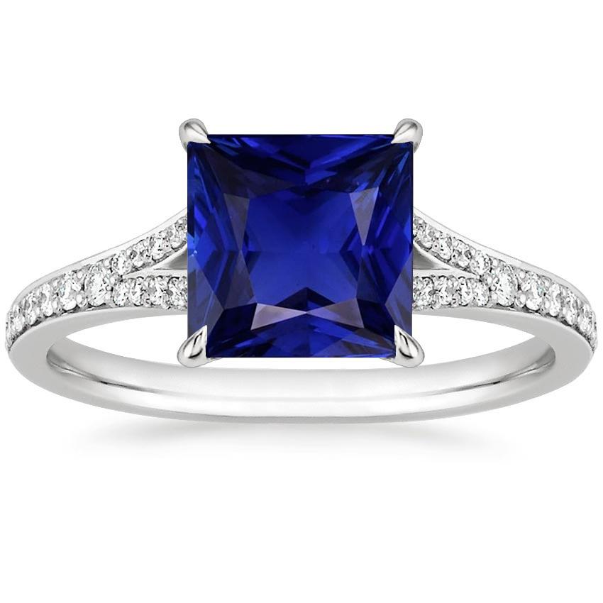 Anello Solitario Gemma Principessa Blu Zaffiro Con Accenti 6 Carati - harrychadent.it