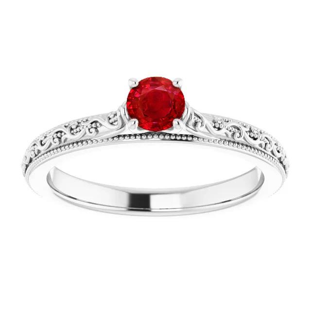 Anello Solitario Rubino 0.75 Carati Stile Antico Nuovo - harrychadent.it