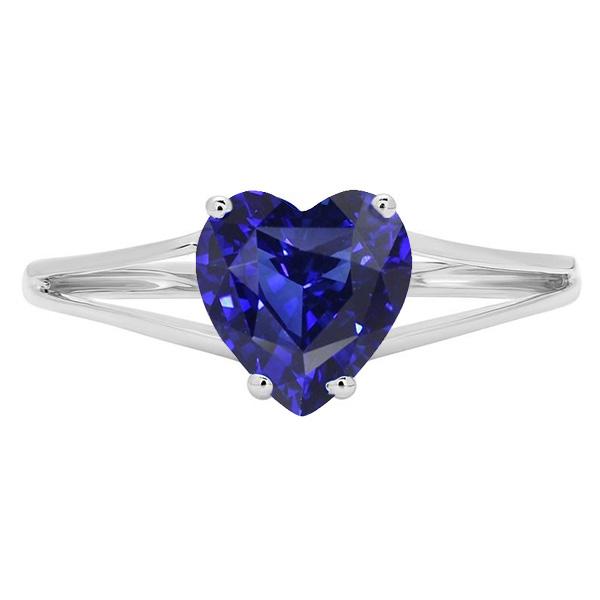 Anello Solitario Taglio Cuore Zaffiro Sri Lanka Gambo Spaccato 2.50 Carati - harrychadent.it