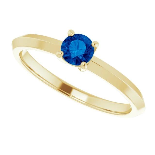 Anello Solitario Zaffiro Blu 1.25 Carati Oro Giallo 14K Gioielli - harrychadent.it