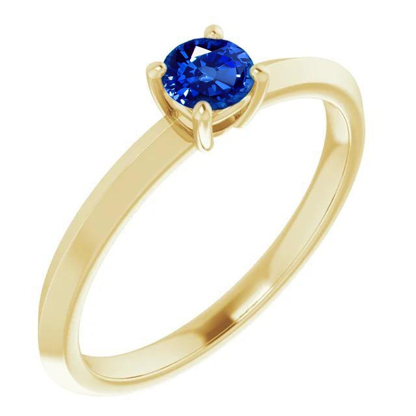 Anello Solitario Zaffiro Blu 1.25 Carati Oro Giallo 14K Gioielli - harrychadent.it
