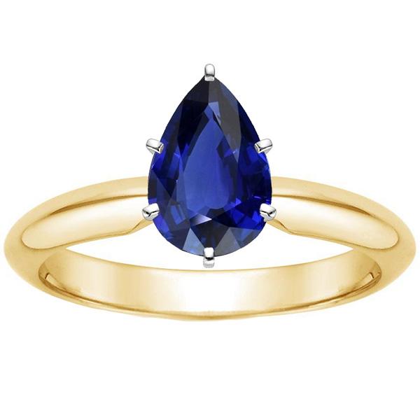 Anello Solitario Due Toni Pera Zaffiro Ceylon 3 Carati - harrychadent.it