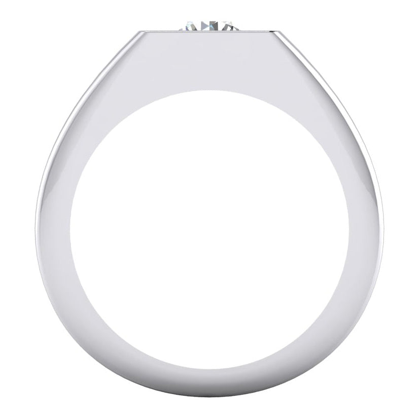 Anello Solitario da Uomo Con Diamante da 1 Carato F VS1 Oro Bianco 14K