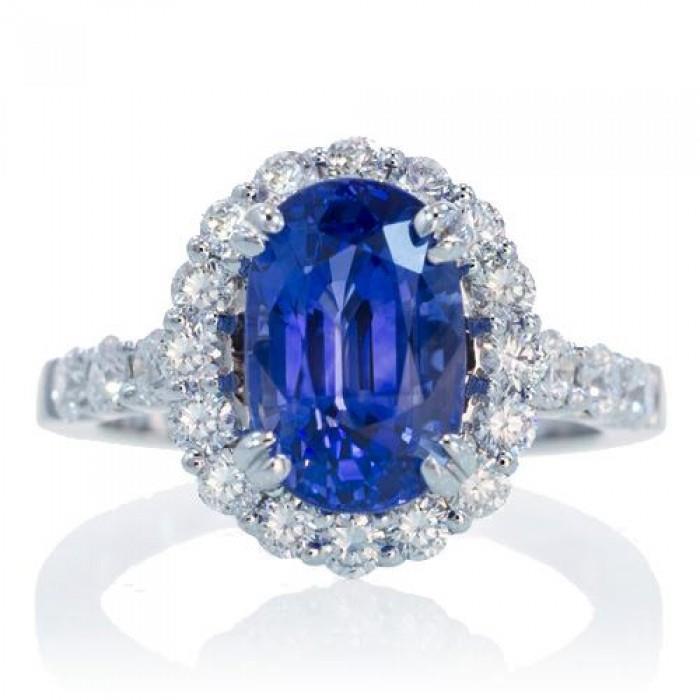 Anello anniversario con zaffiro di Ceylon e diamanti da 9.75 ct - harrychadent.it
