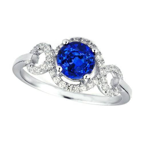 Anello con diamante a taglio rotondo con pietra preziosa zaffiro di Ceylon da 1,35 ct - harrychadent.it
