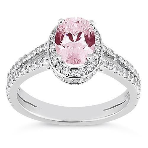 Anello con diamante ovale con pietra preziosa rosa con montatura a polo da 3.73 ct - harrychadent.it