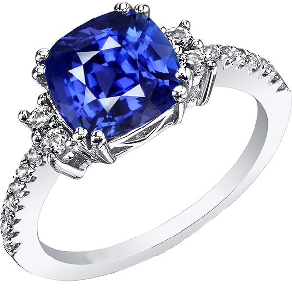 Anello con diamante rotondo. cuscino. zaffiro di Ceylon. 4.50 carati d'oro - harrychadent.it