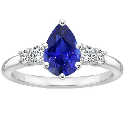 anello con pietra blu