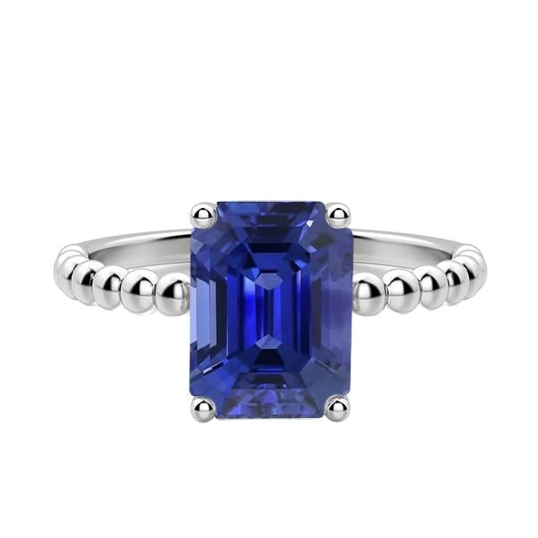 Anello con pietre preziose Emerald Ceylon Sapphire Beaded Style 3 carati - harrychadent.it